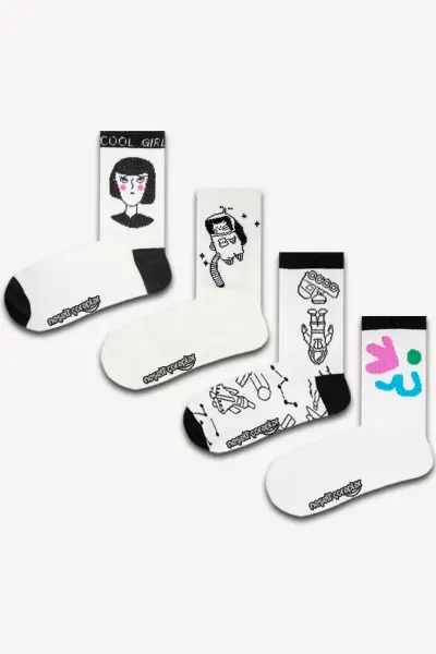 4'lü Cool Girl Atletik Çorap Set