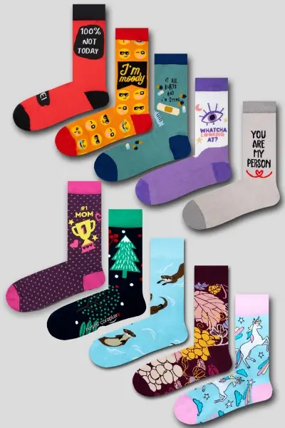 12'li Karma EkoRenk Renkli Çorap Set