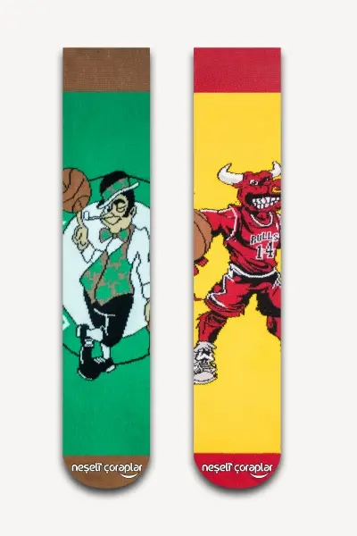 2'li Basketbol Renkli Çorap Set